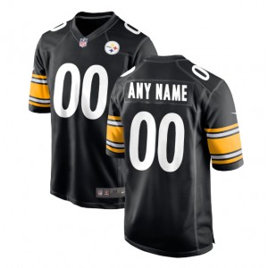Hommes Pittsburgh Steelers Nike Noir maillot de jeu personnalisé