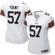 Women Nike Cleveland Browns &57 Christian Yount Elite White NFL Jersey