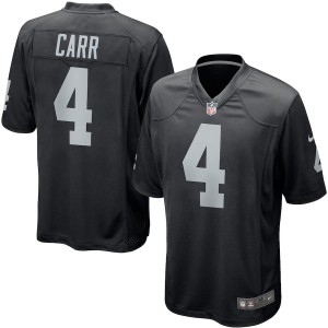 Hommes Oakland Raiders Derek Carr Nike Noir Jeu maillots
