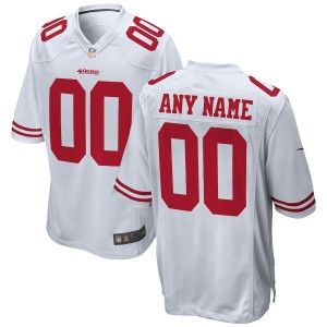 Hommes de San Francisco 49ers Nike Blanc 2018 maillot de jeu personnalisÃ©