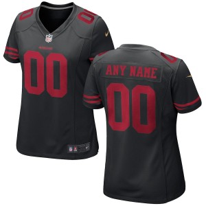Femmes San Francisco 49ers Nike Noir maillot de jeu personnalisé