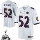 Youth Nike Baltimore Ravens &52 Ray Lewis Elite White Super Bowl XLVII NFL Jersey