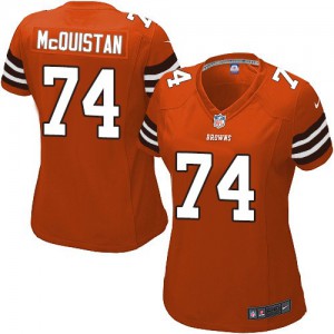 Femmes Nike Cleveland Browns # 74 Paul McQuistan Élite Orange alternent NFL Maillot Magasin