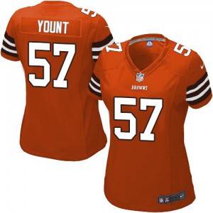 Femmes Nike Cleveland Browns # 57 Christian Yount Élite Orange alternent NFL Maillot Magasin
