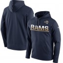 Les hommes de Los Angeles Rams Nike Navy Sideline circuit pull performance Hoodie