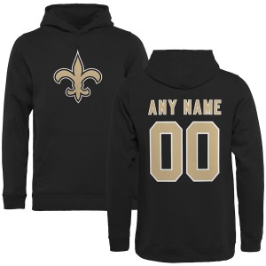New Orleans Saints NFL Pro Line par Fanatics marque noir nom personnalisé # Number logo pull Hoodie