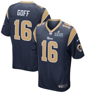 Les hommes de Los Angeles Rams Jared Goff Nike Navy Super Bowl LIII lié maillots de jeu