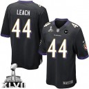 Youth Nike Baltimore Ravens &44 Vonta Leach Elite Black Alternate Super Bowl XLVII NFL Jersey