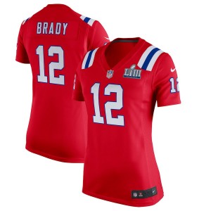 Les femmes de la Nouvelle-Angleterre Patriots Tom Brady Nike Rouge Super Bowl LIII Bound jeu maillots Les femmes de la Nouvelle-Angleterre Patriots Tom Brady Nike Rouge Super Bowl LIII Bound jeu maillots