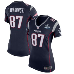 Les femmes de la Nouvelle-Angleterre Patriots Rob Gronkowski Nike Navy Super Bowl LIII Bound jeu Maillot