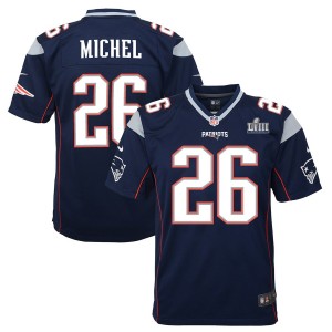 Enfants New England Patriots Sony Michel Nike marine Super Bowl LIII lié maillot de jeu Enfants New England Patriots Sony Michel Nike marine Super Bowl LIII lié maillot de jeu