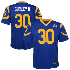 Enfants Los Angeles Rams Todd Gurley II Nike Royal Super Bowl LIII lié maillot de jeu Enfants Los Angeles Rams Todd Gurley II Nike Royal Super Bowl LIII lié maillot de jeu