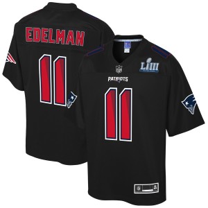 New England Patriots Julian Edelman NFL Pro ligne des hommes par Fanatics noir Super Bowl LIII champions Fashion Player maillot New England Patriots Julian Edelman NFL Pro ligne des hommes par Fanatics noir Super Bowl LIII champions Fashion Player maillot