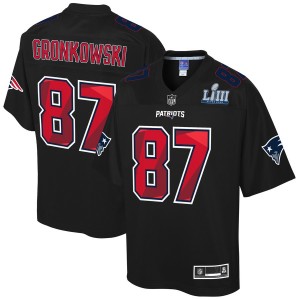 New England Patriots Rob Gronkowski NFL Pro ligne des hommes par Fanatics noir Super Bowl LIII champions Fashion Player maillot New England Patriots Rob Gronkowski NFL Pro ligne des hommes par Fanatics noir Super Bowl LIII champions Fashion Player maillot