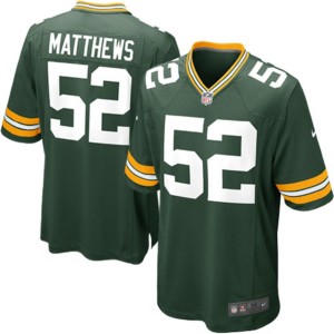 Hommes Green Bay Packers Clay Matthews Nike maillot de jeu vert