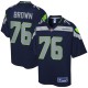 Hommes Seattle Seahawks Duane Brown NFL Pro ligne College Navy Player maillot