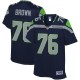 Les femmes de Seattle Seahawks Duane Brown NFL Pro ligne College Navy Player maillot