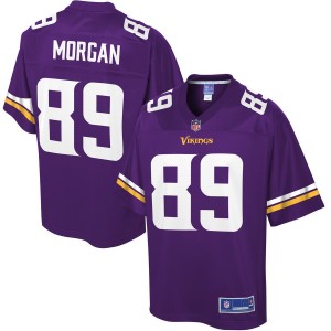Minnesota Vikings David Morgan NFL Pro ligne violet équipe couleur joueur maillot hommes