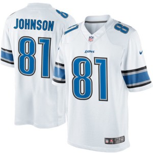 Maillot homme Detroit Lions Calvin Johnson Nike Blanc Limited
