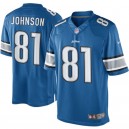 Maillot homme Detroit Lions Calvin Johnson Nike Light Blue &eacute;quipe couleur limit&eacute;e