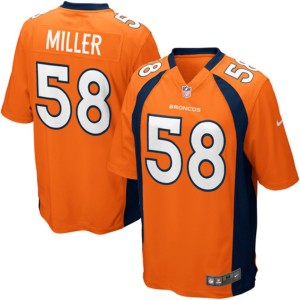 Mens Denver Broncos von Miller Nike orange maillot de jeu