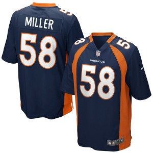 Mens Denver Broncos von Miller Nike bleu marine maillot de jeu alternatif