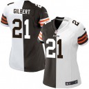 Women Nike Cleveland Browns &21 Justin Gilbert Elite Team/Road Two Tone NFL Jersey