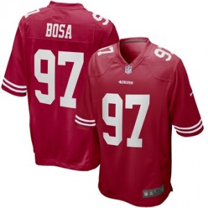 Nick Bosa San Francisco 49ers Nike 2019 NFL Draft première ronde Pick maillot de jeu – Scarlet