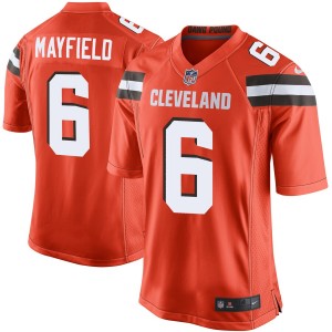 Cleveland Browns Baker Mayfield Nike maillot de jeu orange pour hommes