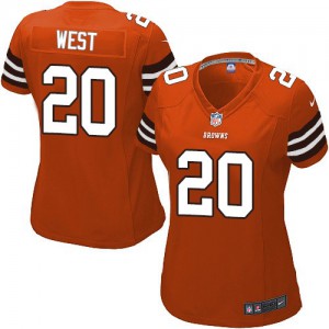 Femmes Nike Cleveland Browns # 20 West Terrance élite Orange alternent NFL Maillot Magasin
