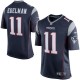New England Patriots Julian Edelman Nike maillot de jeu bleu marine pour homme