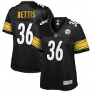 Pittsburgh Steelers Jerome Bettis NFL Pro ligne noir retraité joueur réplique Maillot des femmes