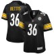 Pittsburgh Steelers Jerome Bettis NFL Pro ligne noir retraité joueur réplique Maillot des femmes