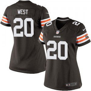 Femmes Nike Cleveland Browns # 20 West Terrance élite brun équipe NFL Maillot Magasin de couleur