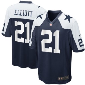 Cowboys de Dallas Ezekiel Elliott Nike Navy Maillots de jeu alternatifs