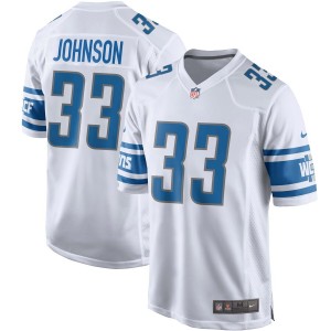 Hommes Detroit Lions Kerryon Johnson Nike Blanc Game Maillot