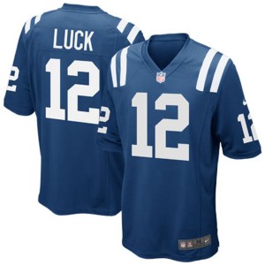 Maillots de football Nike Royal / Blanc Team pour hommes Andrew Luck des Colts d'Indianapolis pour hommes