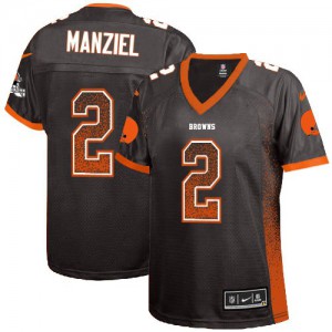 Femmes Nike Cleveland Browns # Brown de Johnny Manziel Élite 2 Drift mode NFL Maillot Magasin
