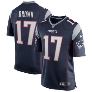 Hommes New England Patriots Antonio Brown Nike Navy Jeu Maillot