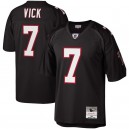 Hommes Falcons d'Atlanta Michael Vick Mitchell - Ness Noir héritage réplique Maillot