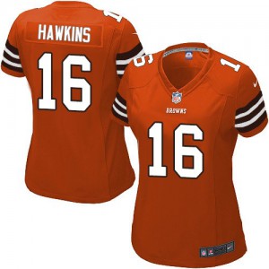 Femmes Nike Cleveland Browns # 16 Andrew Hawkins élite Orange alternent NFL Maillot Magasin