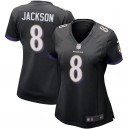 Maillot de match noir Nike Lamar Jackson Baltimore Ravens pour Femme