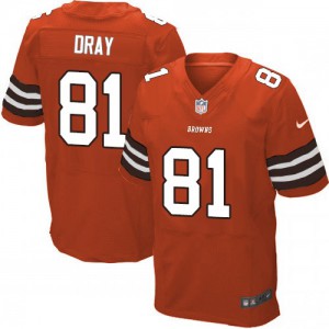 Hommes Nike Cleveland Browns # 81 Jim Dray élite Orange alternent NFL Maillot Magasin