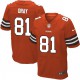 Men Nike Cleveland Browns &81 Jim Dray Elite Orange Alternate NFL Jersey
