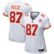 Maillot Blanc pour Joueur Nike Travis Kelce Kansas City Chiefs pour Femmes