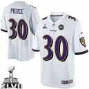 Youth Nike Baltimore Ravens &30 Bernard Pierce Elite White Super Bowl XLVII NFL Jersey