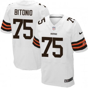 Hommes Nike Cleveland Browns # 75 Joel Bitonio Élite blanc NFL Maillot Magasin