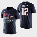 New England Patriots Tom Brady et 12 hommes GOAT Thank You T-Shirt - Navy