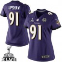 Women Nike Baltimore Ravens &91 Courtney Upshaw Elite Purple Team Color Super Bowl XLVII NFL Jersey