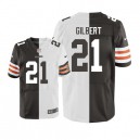 Men Nike Cleveland Browns &21 Justin Gilbert Elite Team/Road Two Tone NFL Jersey